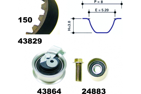 MAPCO Tandremssæt 23901 for SEAT VW SKODA VAG