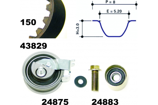 MAPCO Tandremssæt 23912 for AUDI SKODA VAG