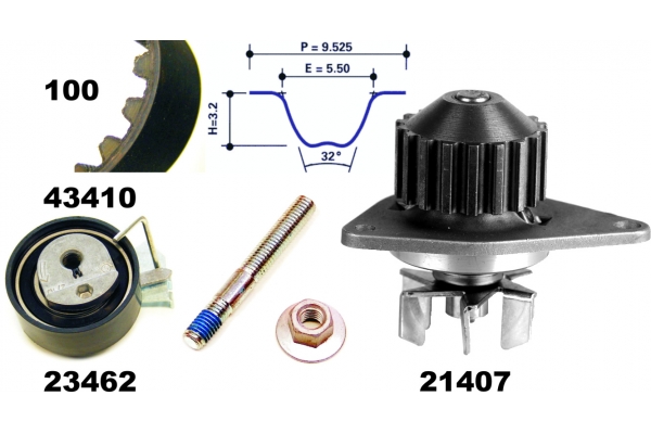 MAPCO Vandpumpe + tandremssæt 41410 for CITROËN FIAT