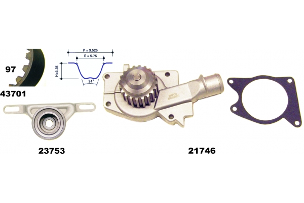 MAPCO Vandpumpe + tandremssæt 41701 for FORD