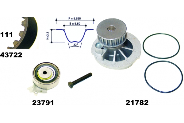 MAPCO Vandpumpe + tandremssæt 41722/1 for OPEL VAUXHALL GENERAL MOTORS DAEWOO