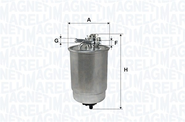 MAGNETI MARELLI Brændstof-filter 152071761717 Lednings 193mm for OPEL GENERAL MOTORS