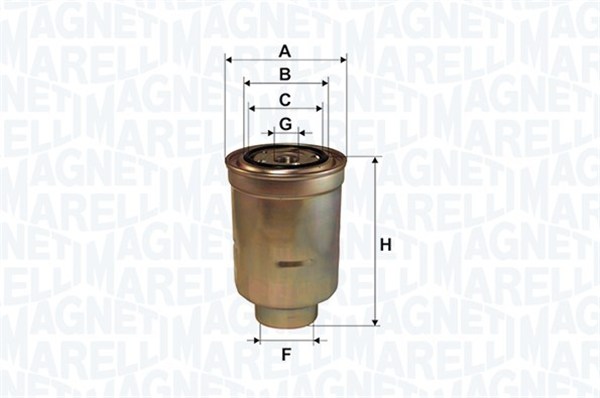 MAGNETI MARELLI Brændstof-filter 153071762560 Påskruet 147mm M10X1,5 for KIA