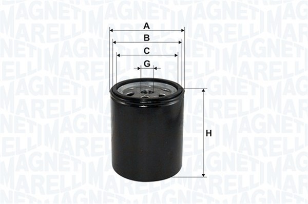 MAGNETI MARELLI Brændstof-filter 153071762561 Påskruet 132mm M36X1,5 for PEUGEOT MITSUBISHI