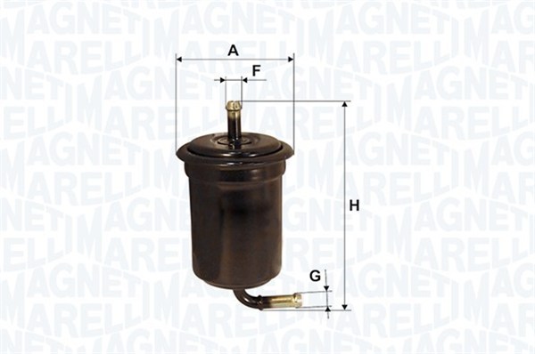 MAGNETI MARELLI Brændstof-filter 153071762557 Lednings 144mm M14x1,5 for HYUNDAI
