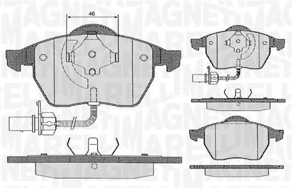 MAGNETI MARELLI Bremseklodser 363916060261 for FORD VW