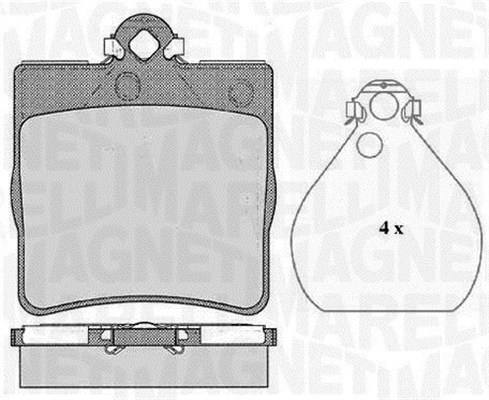 MAGNETI MARELLI Bremseklodser 363916060311 for MERCEDES-BENZ CHRYSLER