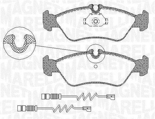 MAGNETI MARELLI Bremseklodser 363916060323 for MERCEDES-BENZ