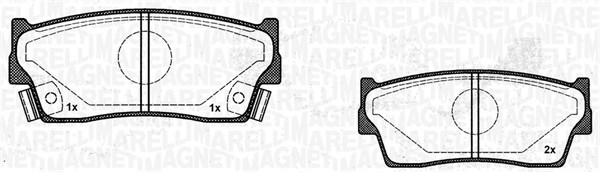 MAGNETI MARELLI Bremseklodser 363916060799 for HONDA
