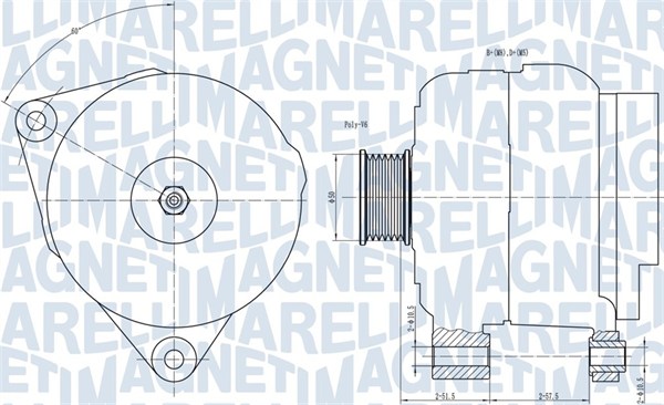 MAGNETI MARELLI Generator 063731501010 for OPEL