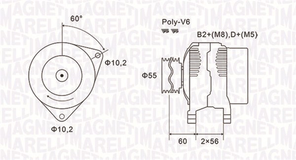 MAGNETI MARELLI Generator 063731577010 for OPEL
