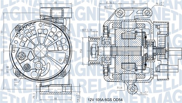 MAGNETI MARELLI Generator 063731585210 for OPEL FIAT