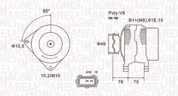 MAGNETI MARELLI Generator 063731591010 for BMW