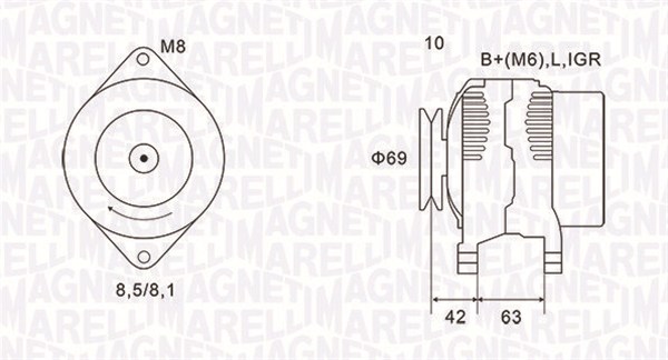 MAGNETI MARELLI Generator 063731600010 for CHEVROLET