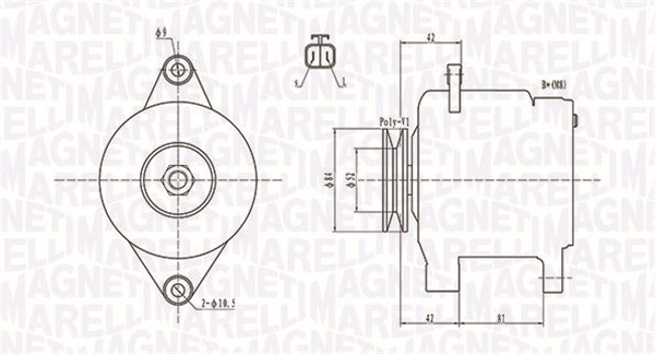 MAGNETI MARELLI Generator 063731615010 for MITSUBISHI NISSAN