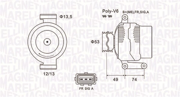 MAGNETI MARELLI Generator 063731635010 for FORD
