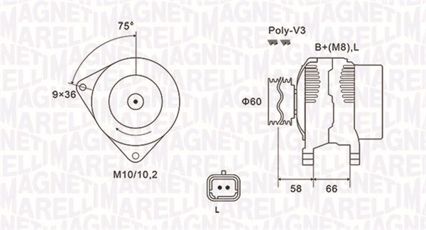 MAGNETI MARELLI Generator 063731637010 for VOLVO MITSUBISHI NISSAN PEUGEOT RENAULT