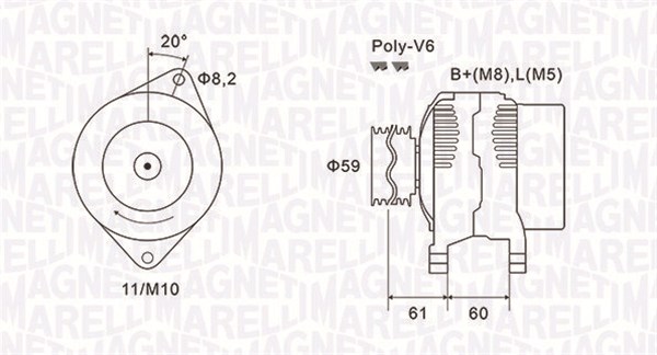 MAGNETI MARELLI Generator 063731643010 for FIAT PEUGEOT