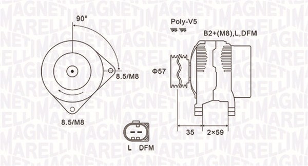 MAGNETI MARELLI Generator 063731675010 for VW
