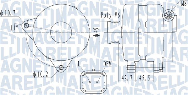 MAGNETI MARELLI Generator 063731681010 for PEUGEOT