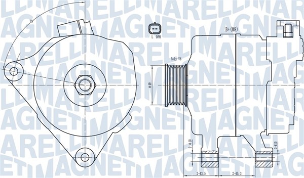MAGNETI MARELLI Generator 063731687010 for MITSUBISHI PEUGEOT CITROËN/PEUGEOT