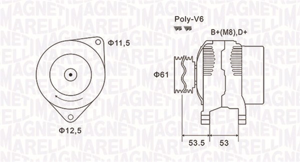 MAGNETI MARELLI Generator 063731698010 for FIAT ALFA ROMEO