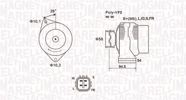 MAGNETI MARELLI Generator 063731721010 for TOYOTA