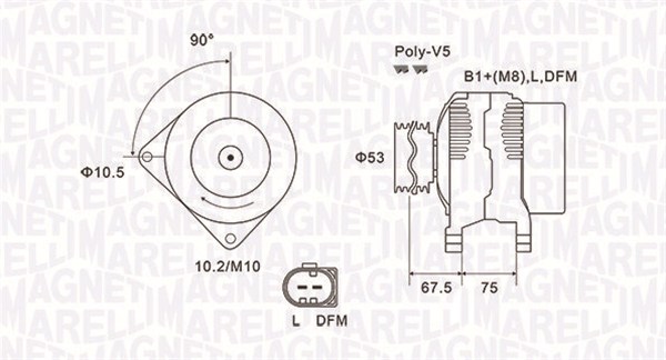 MAGNETI MARELLI Generator 063731756010 for BMW ROVER