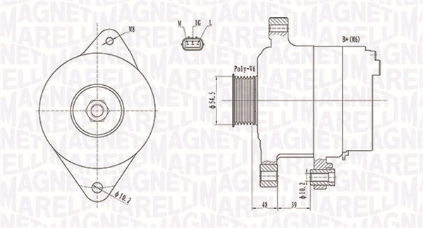 MAGNETI MARELLI Generator 063731800010 for TOYOTA