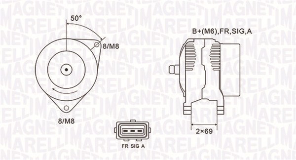 MAGNETI MARELLI Generator 063731857010 for FORD