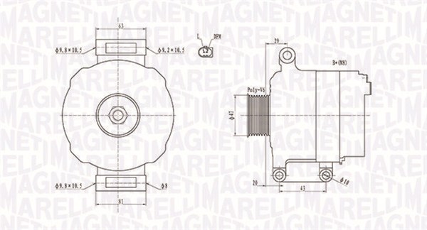 MAGNETI MARELLI Generator 063731867010 for BMW