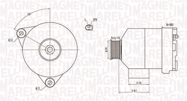 MAGNETI MARELLI Generator 063731872010 for MERCEDES-BENZ CHRYSLER