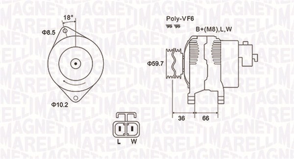 MAGNETI MARELLI Generator 063731901010 for OPEL ISUZU