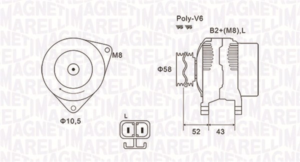 MAGNETI MARELLI Generator 063731903010 for KIA