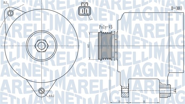 MAGNETI MARELLI Generator 063731906010 for HYUNDAI KIA