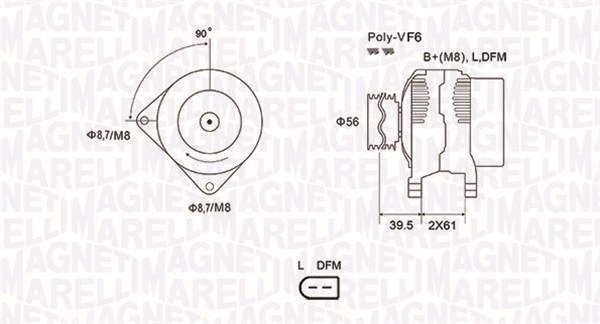 MAGNETI MARELLI Generator 063731912010 for CHRYSLER VAG VW