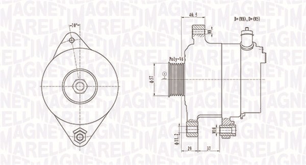 MAGNETI MARELLI Generator 063731949010 for TOYOTA CITROËN/PEUGEOT