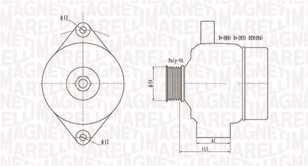MAGNETI MARELLI Generator 063731952010 for SAAB