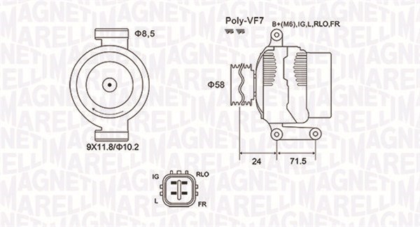 MAGNETI MARELLI Generator 063731965010 for TOYOTA