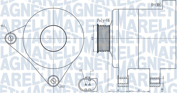 MAGNETI MARELLI Generator 063731986010 for AUDI VW