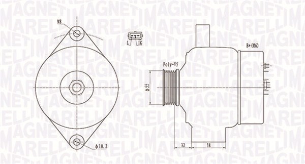 MAGNETI MARELLI Generator 063732026010 for MITSUBISHI SUZUKI