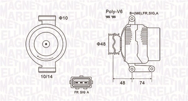 MAGNETI MARELLI Generator 063732034010 for FORD