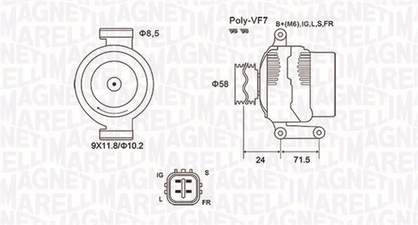 MAGNETI MARELLI Generator 063732036010 for TOYOTA