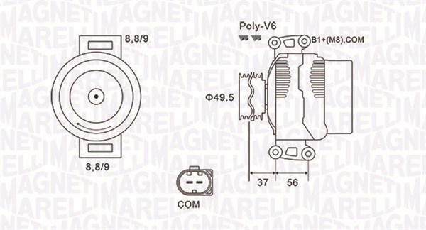 MAGNETI MARELLI Generator 063732038010 for MERCEDES-BENZ