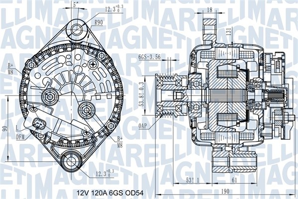 MAGNETI MARELLI Generator 063732045010 for OPEL