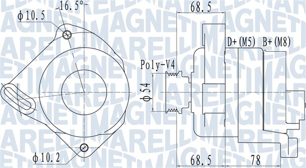 MAGNETI MARELLI Generator 063732096010 for FORD FIAT
