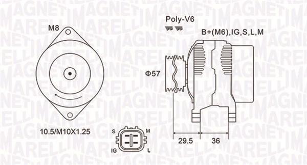 MAGNETI MARELLI Generator 063732102010 for TOYOTA