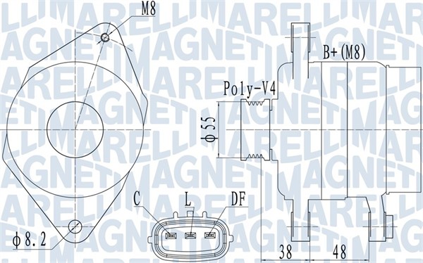 MAGNETI MARELLI Generator 063732124010 for HYUNDAI KIA
