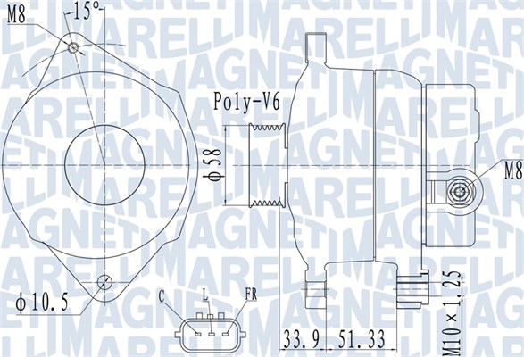 MAGNETI MARELLI Generator 063732138010 for KIA HYUNDAI