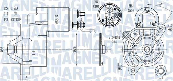 MAGNETI MARELLI Starter 063721177010 for FIAT PEUGEOT IVECO KIA MITSUBISHI CITROËN/PEUGEOT